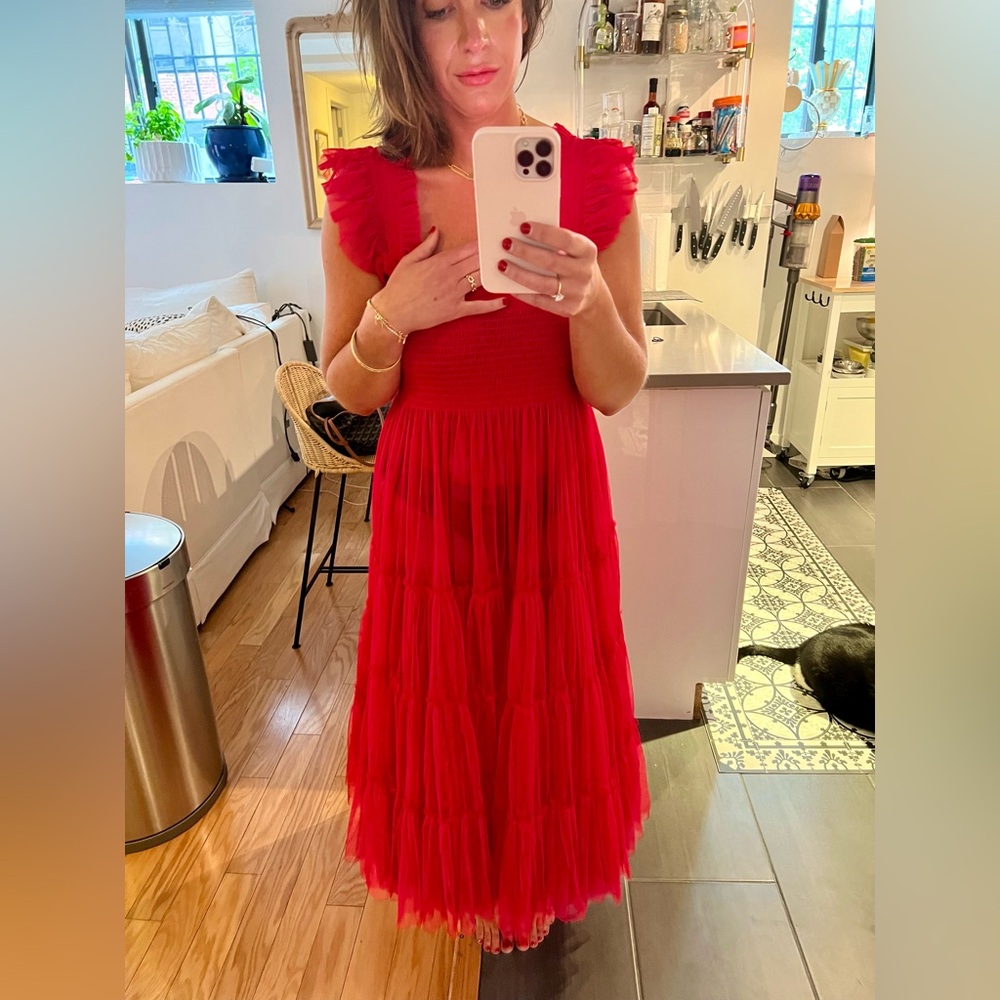 Hill House Hot Pink Ruffle Dress